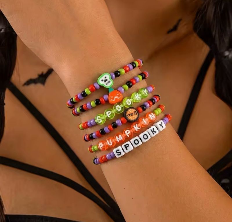 Halloween colorful spooky Set Bracelets