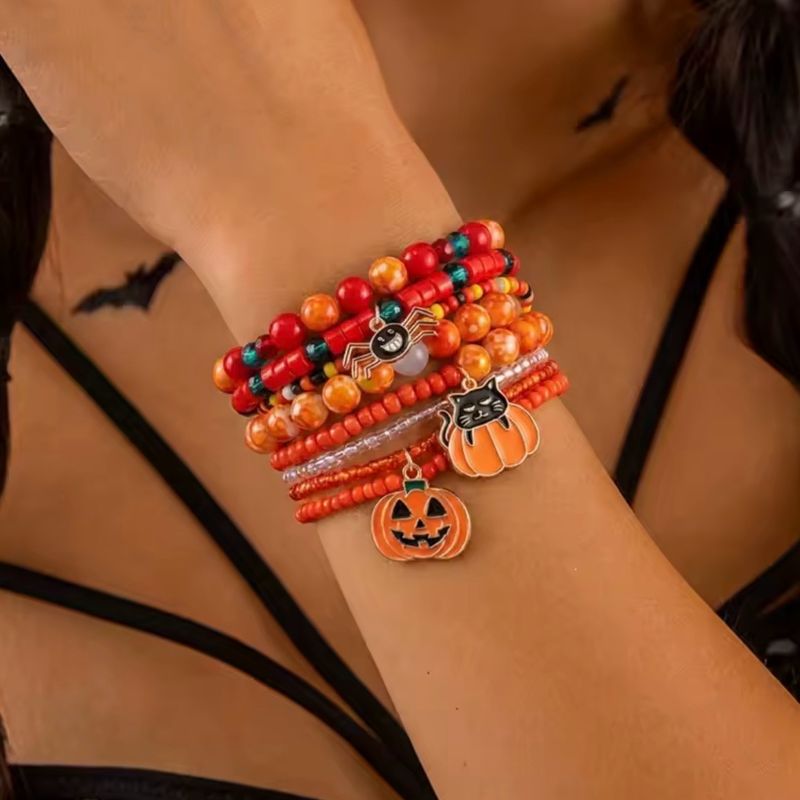 Orange Pumpkin Set Bracelets