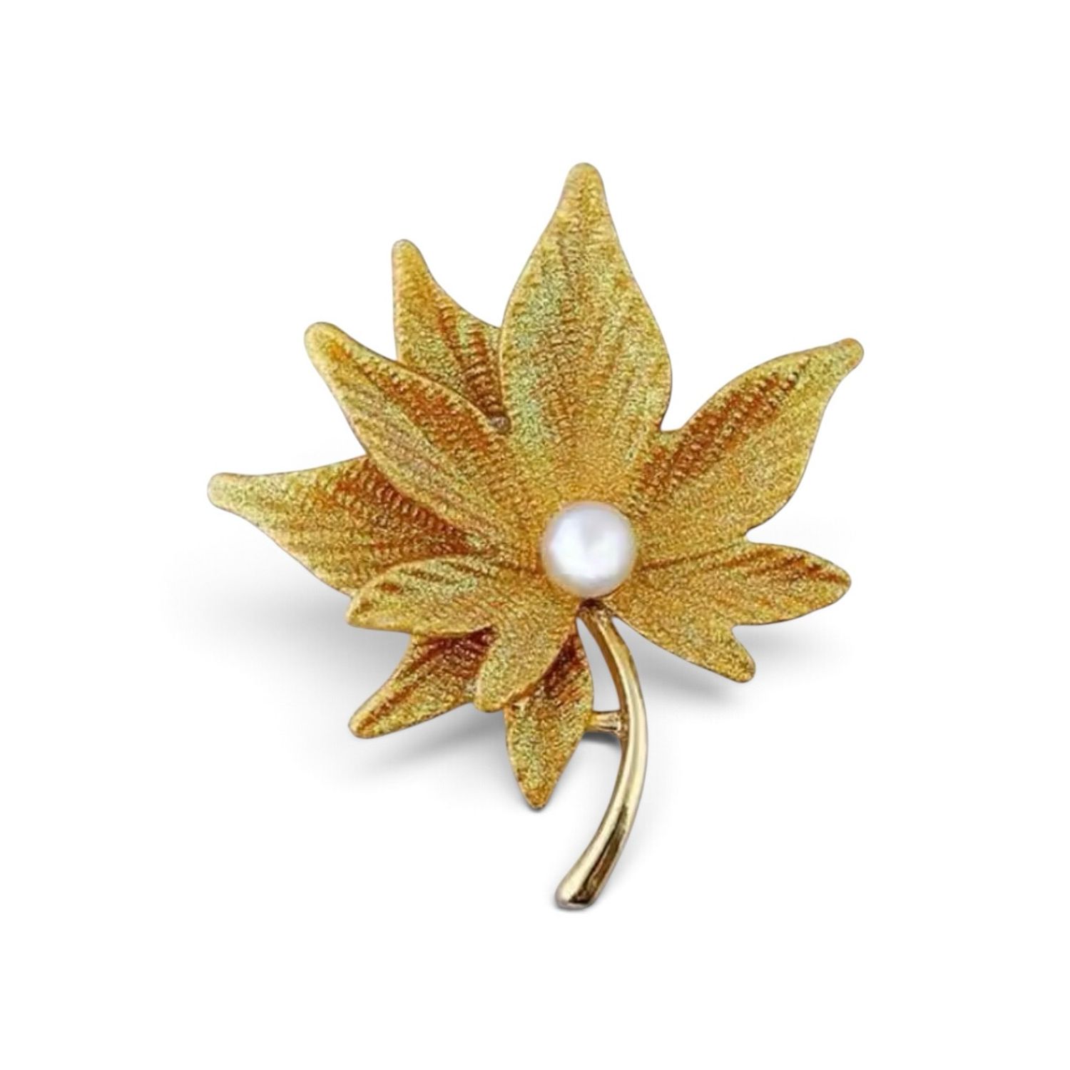 Golden Pearl Blossom Brooch
