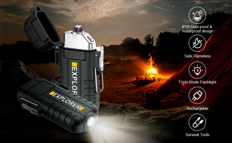 Waterproof Plasma Lighter with flashlight