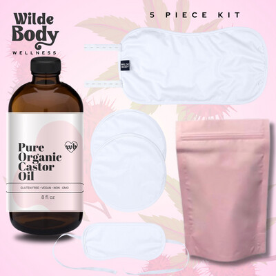 Castor Oil Pack 5 Piece Kit (White)