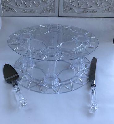 1 TIER EASTWESTTOPTIER CAKE STAND -1 TIER CLEAR ACRYLIC CAKE STAND - FOR WEDDINGS, ANNIVERSARY, BABY SHOWER, BIRTHDAY PERTIES (SKU EW1TR)