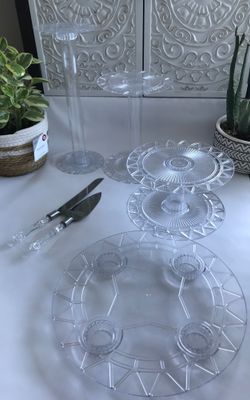 4 Tier Clear Acrylic Spiral Cascade Wedding Cake Stand - Sku EW4TR