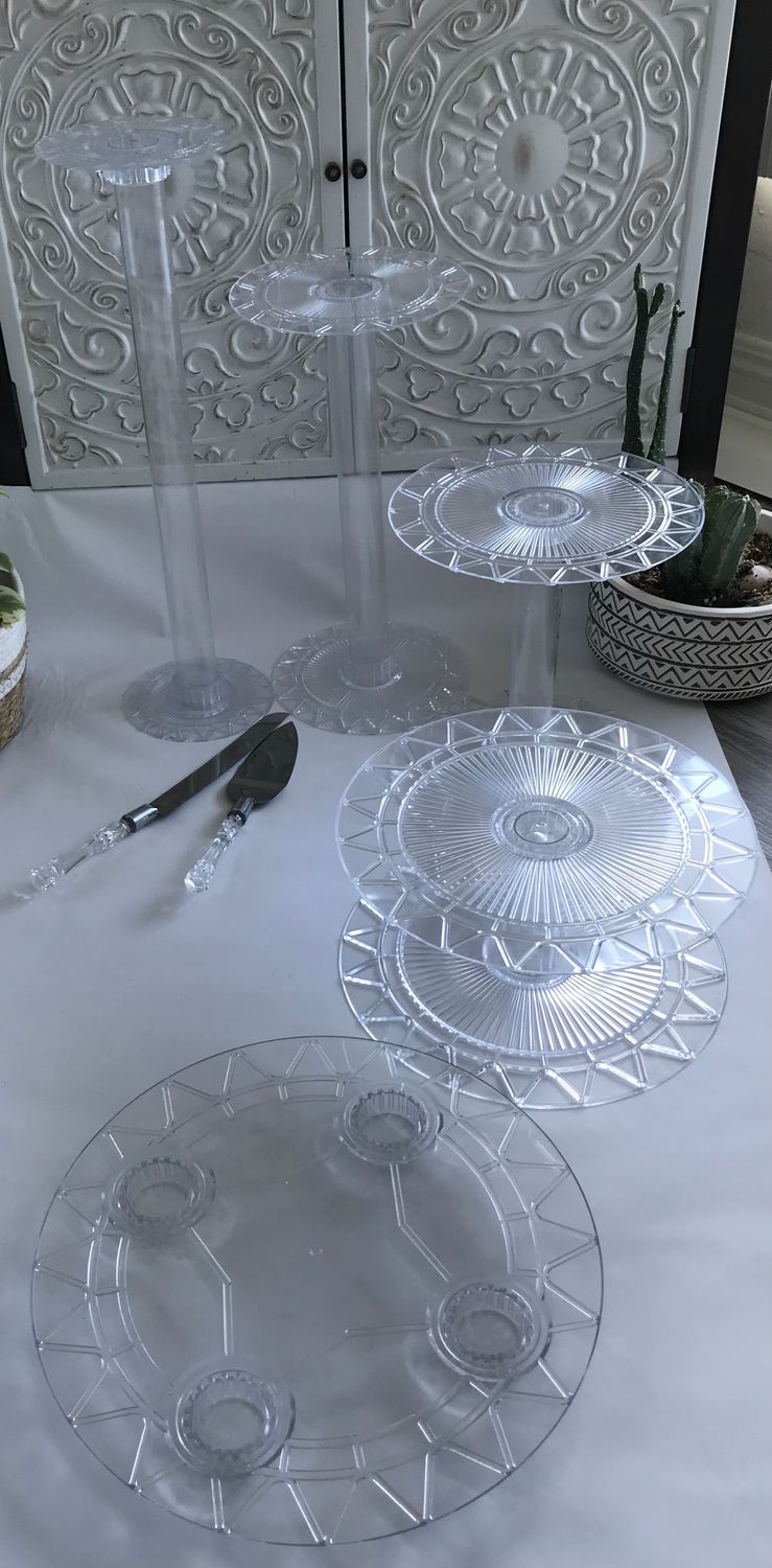 5 Tier Clear Wedding Acrylic Cake Stand - Sku EW5TR