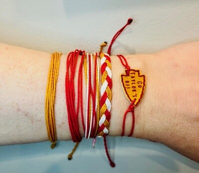 Red and Gold Football Team Champions Bracelets