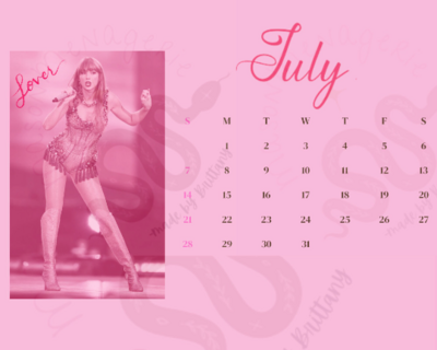 Taylor Eras Tour 2024 Printable Digital Download Calendar