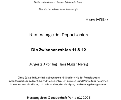 Numerologie der Doppelzahlen Hefte 11+12 (Altbestand)