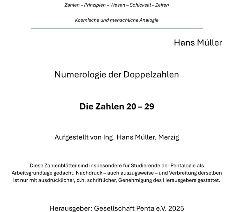 Numerologie der Doppelzahlen 21-29