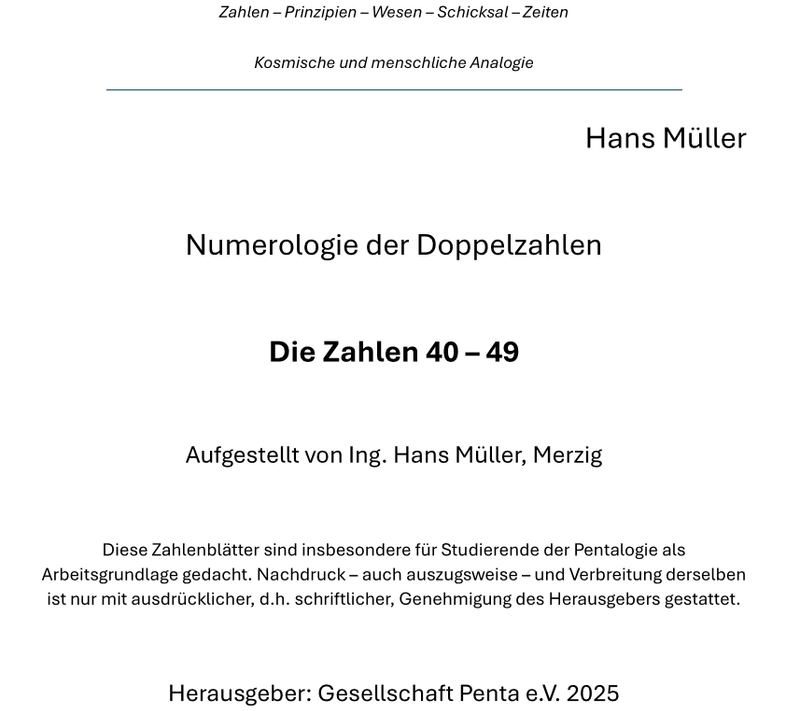 Numerologie der Doppelzahlen 40-49