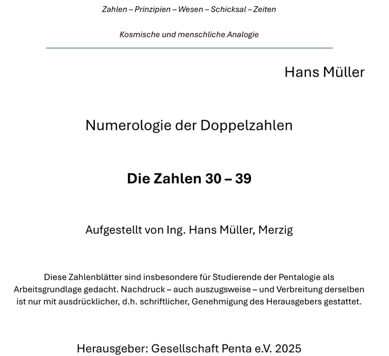 Numerologie der Doppelzahlen 30-40