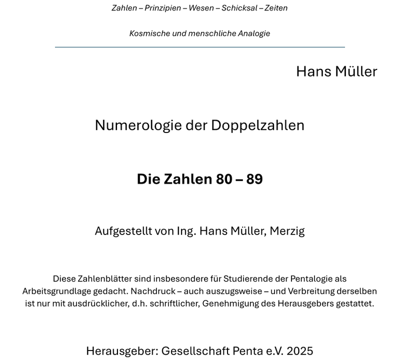 Numerologie der Doppelzahlen 80-99
