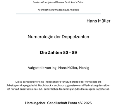 Numerologie der Doppelzahlen 80-99