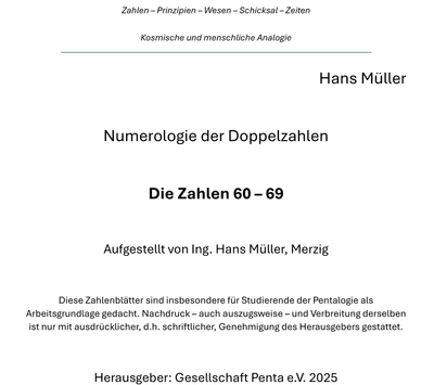Numerologie der Doppelzahlen 60-79