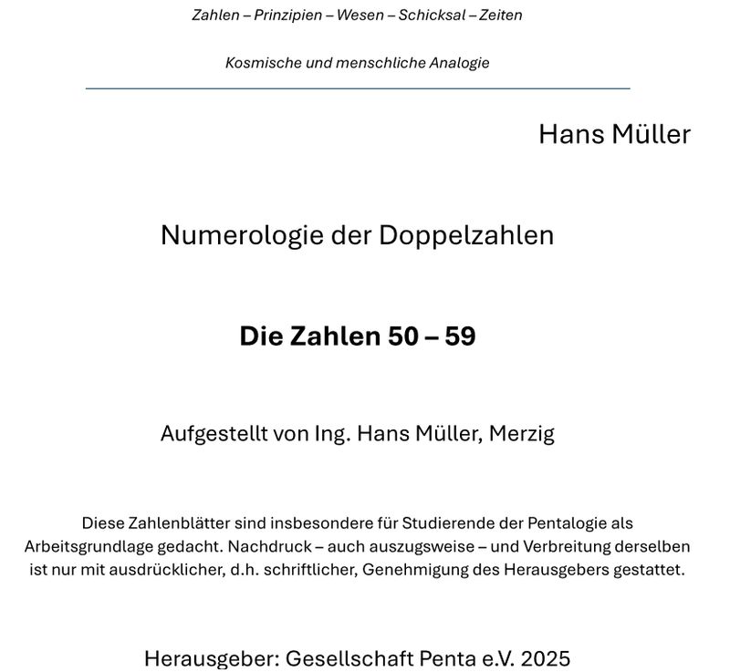 Numerologie der Doppelzahlen 50-59