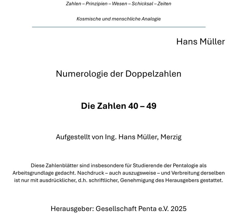 Numerologie der Doppelzahlen 40-49