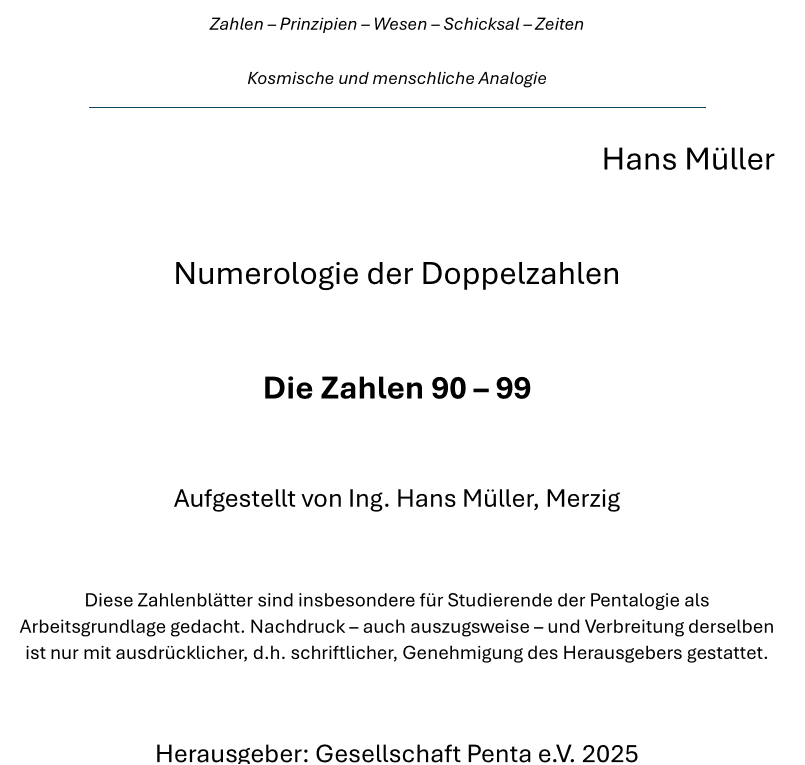 Numerologie der Doppelzahlen 80-99