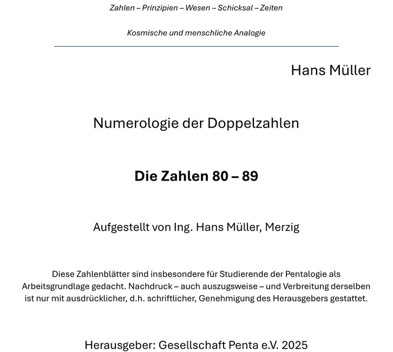 Numerologie der Doppelzahlen 80-99