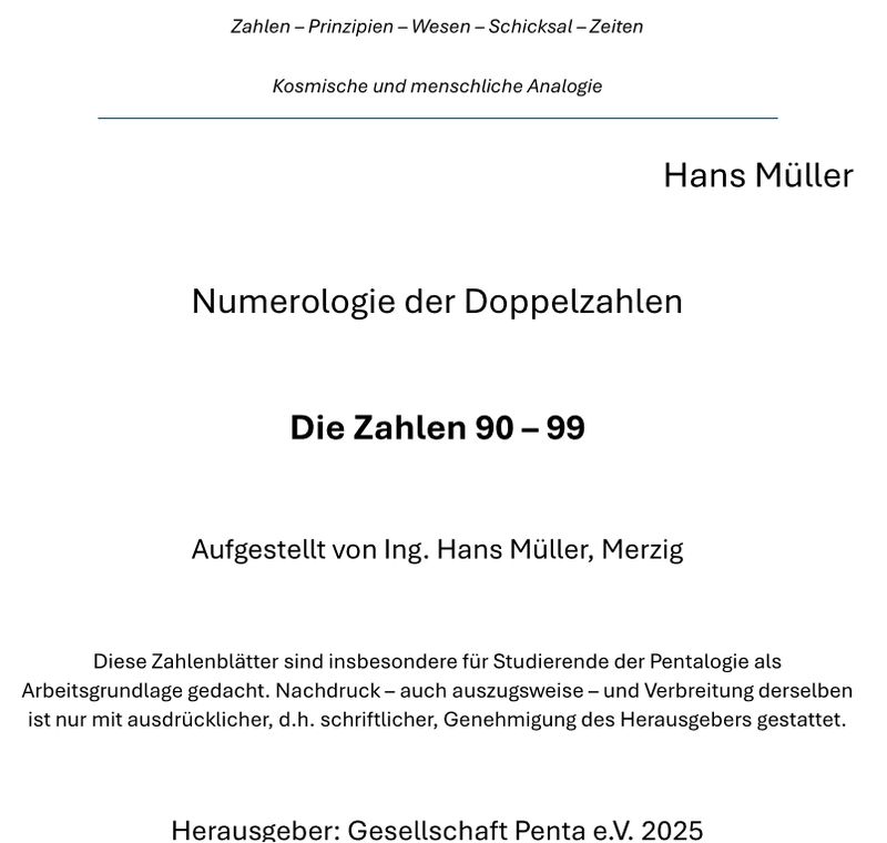 Numerologie der Doppelzahlen 80-99