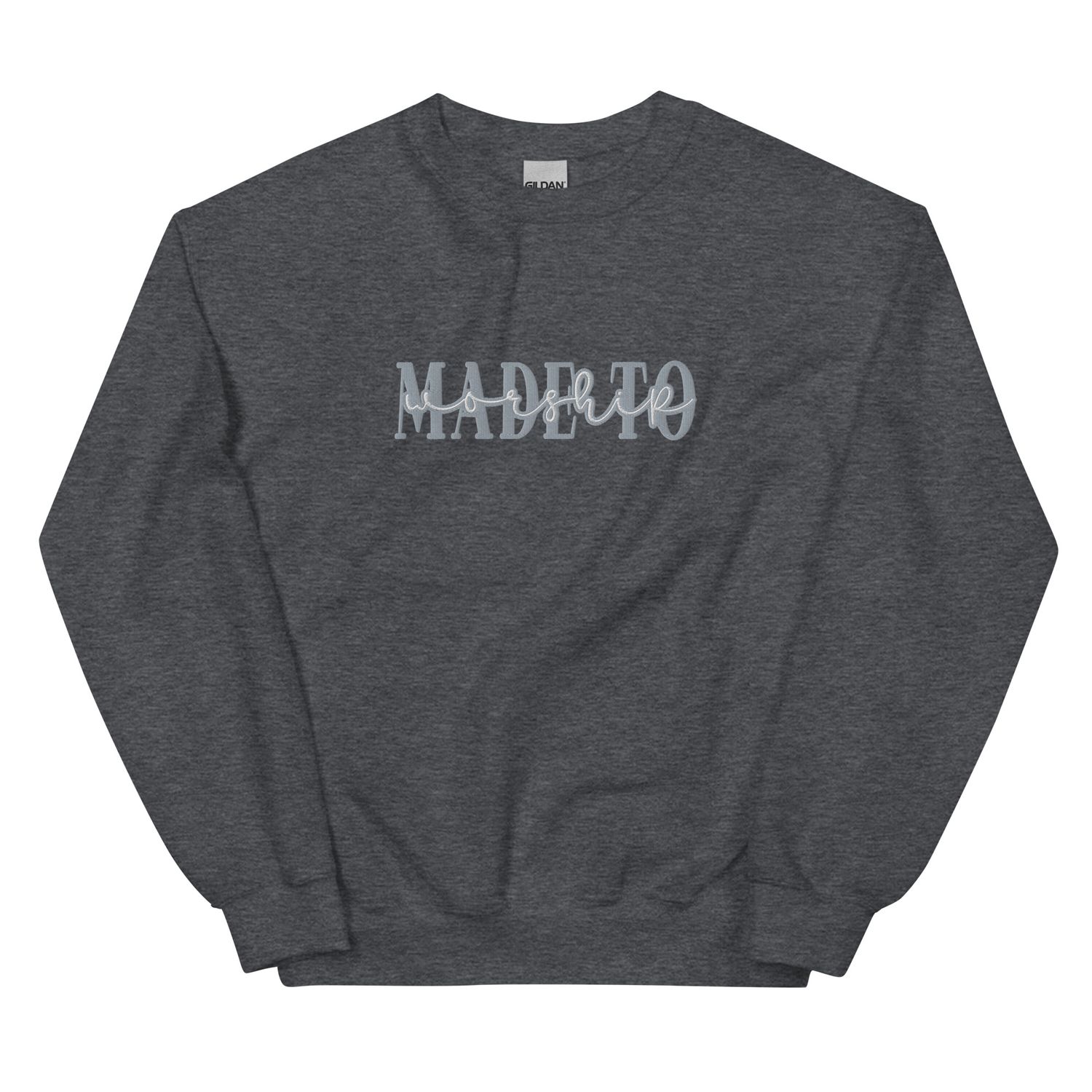 Embroidered Women&#39;s Sweatshirt: Made to Worship 