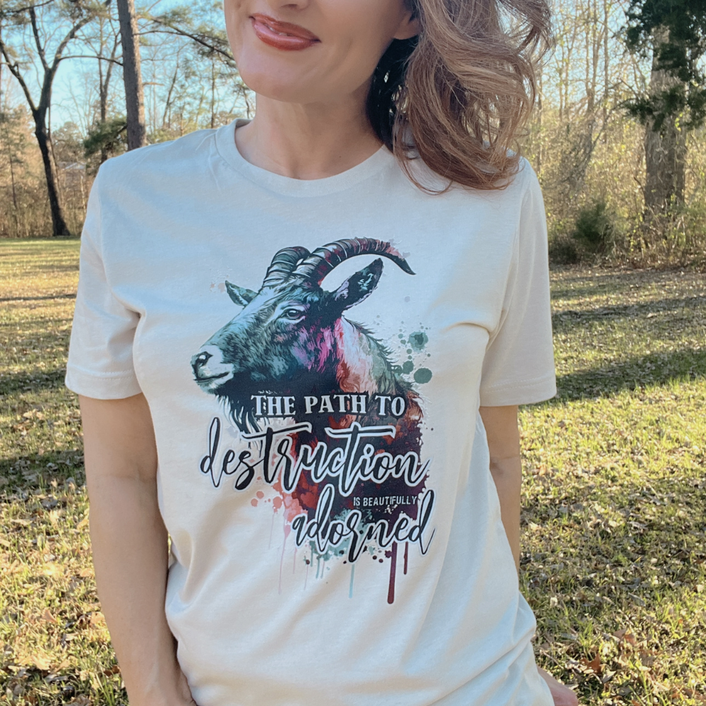 Destruction is Beautifully Adorned Women&#39;s Christian Graphic T-shirt