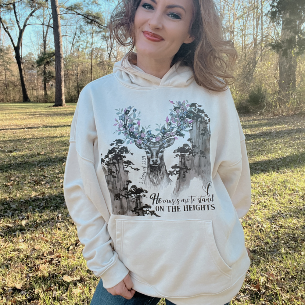 Women&#39;s Deer Floral Christian Hoodie