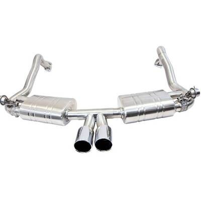 PORSCHE 981 BOXSTER &amp; CAYMAN TOPGEAR VALVED CAT BACK EXHAUST CHROME TAILPIPES