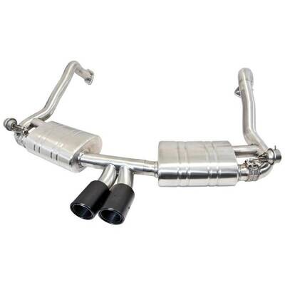 PORSCHE 981 BOXSTER &amp; CAYMAN VALVED CAT BACK EXHAUST CARBON TAILPIPES