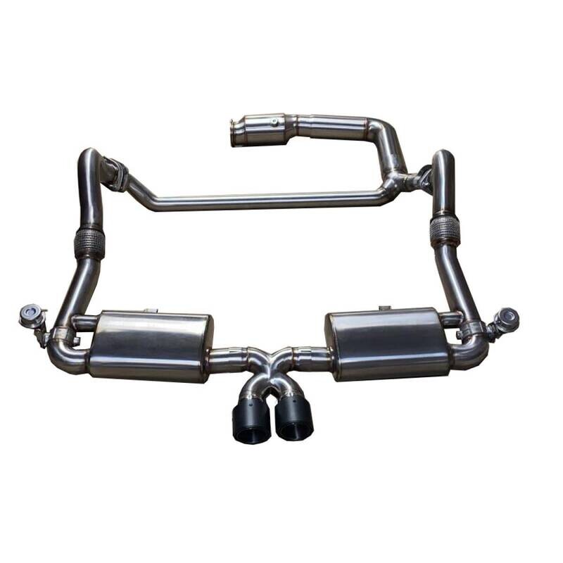 PORSCHE 982 (718) 4 CYLINDER TURBO  BOXSTER &amp; CAYMAN TOPGEAR MANIFOLD BACK VALVED EXHAUST WITH HIGH FLOW CAT