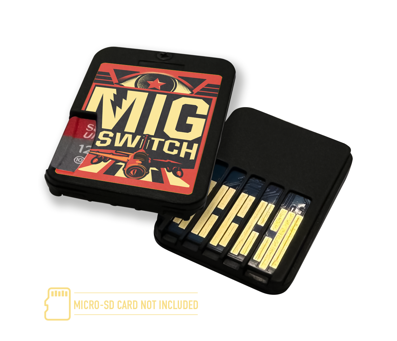Flash Cart til Nintendo Switch med motiv av et fly.