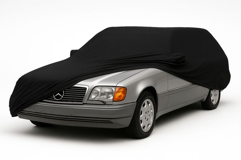 Mercedes-Benz S124 Autoabdeckplane, Car Cover, Auto Abdeckung aus Stoff