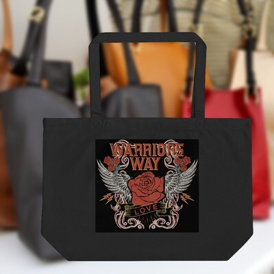 TOTE BAG Wings of Love printed with Love Yourself on one side and WarriorsWay with logo on other side.