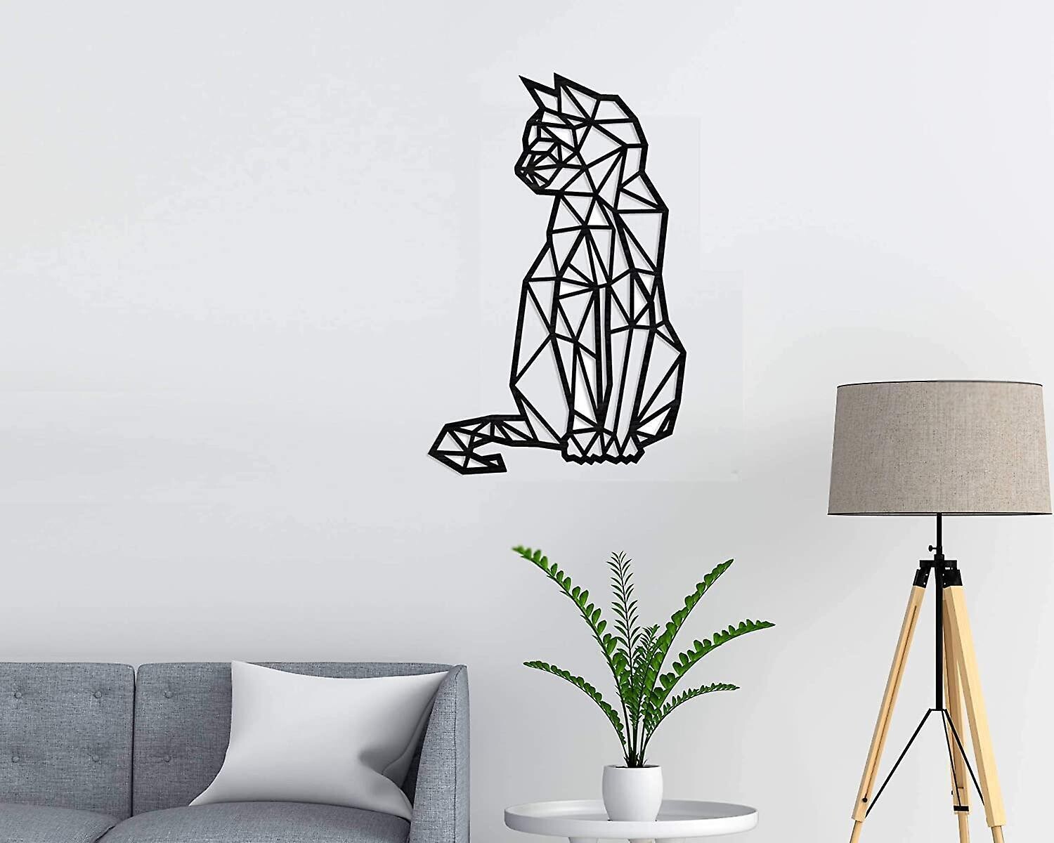 Cat Polygon Art Wall Decor - Sitting