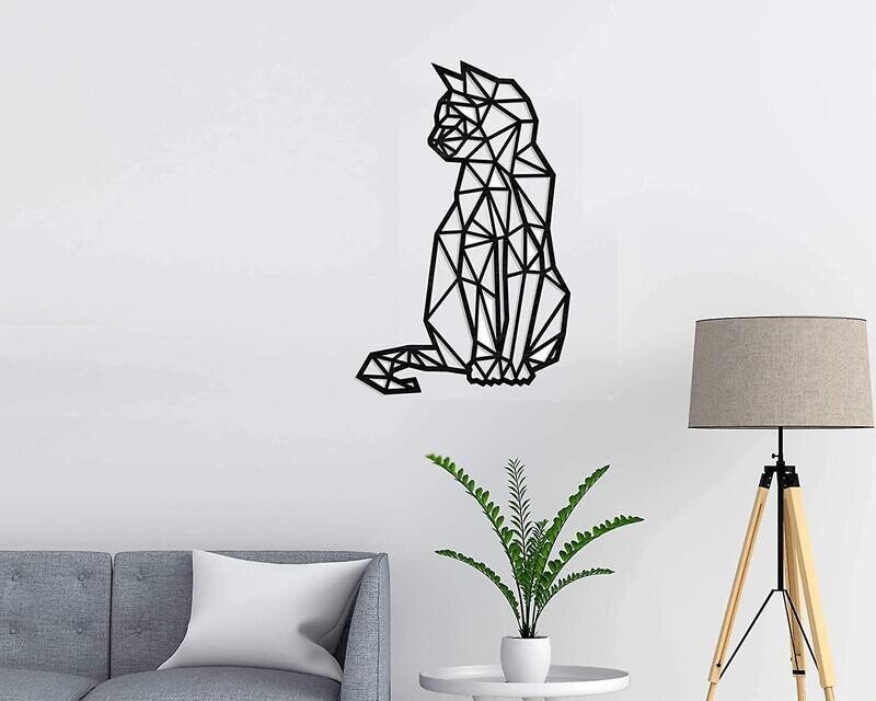Cat Polygon Art Wall Decor - Sitting