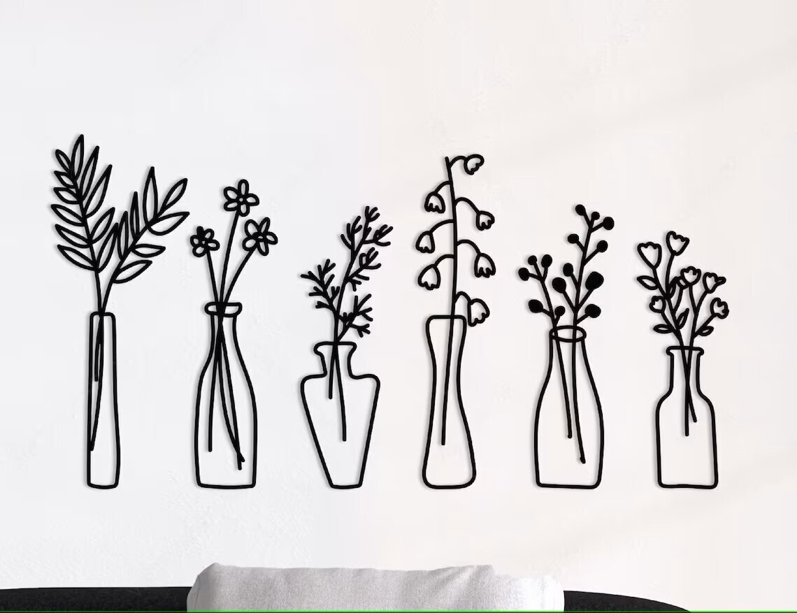 Potted Plant Wall Decor - B set