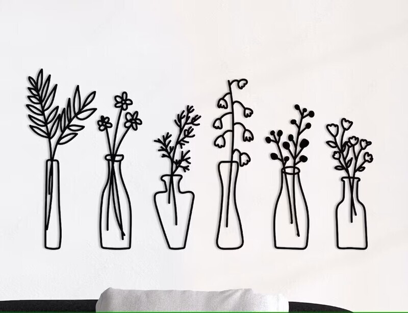 Potted Plant Wall Decor - B set