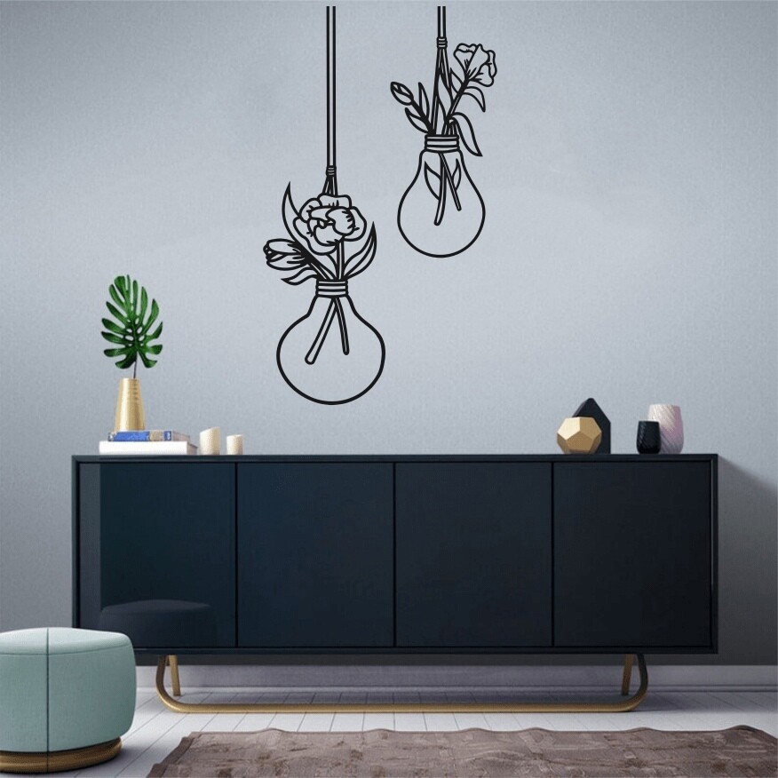 Hanging Flowers in light bulbs
