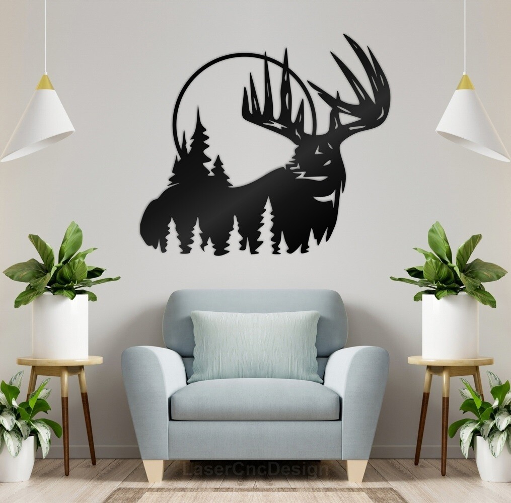 Deer - Embedded Forest - Wall Decor