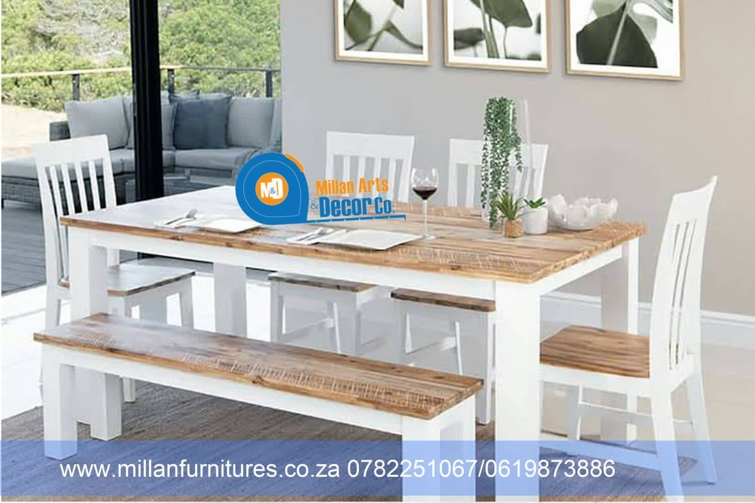Dinning table,bench and chairs set