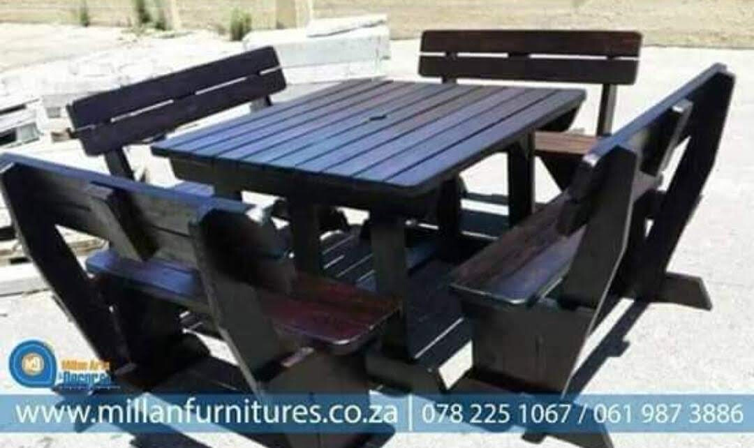 Outdoor square bench set