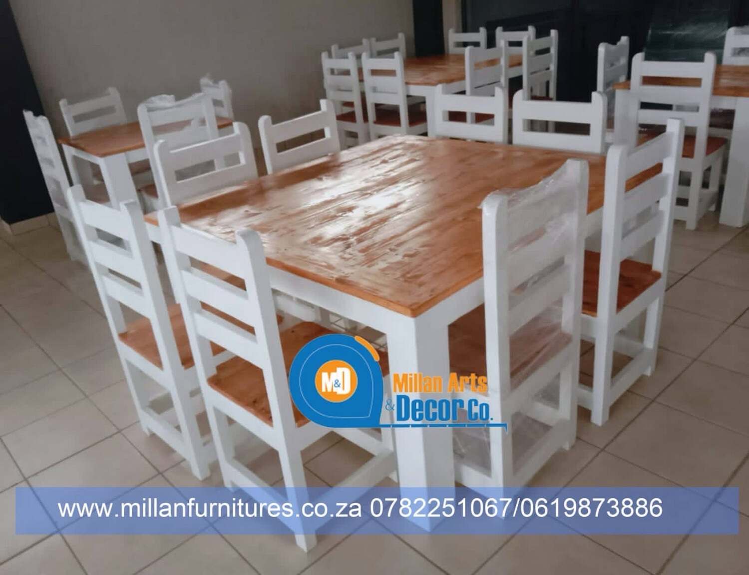 Square table &amp; 8 chairs 