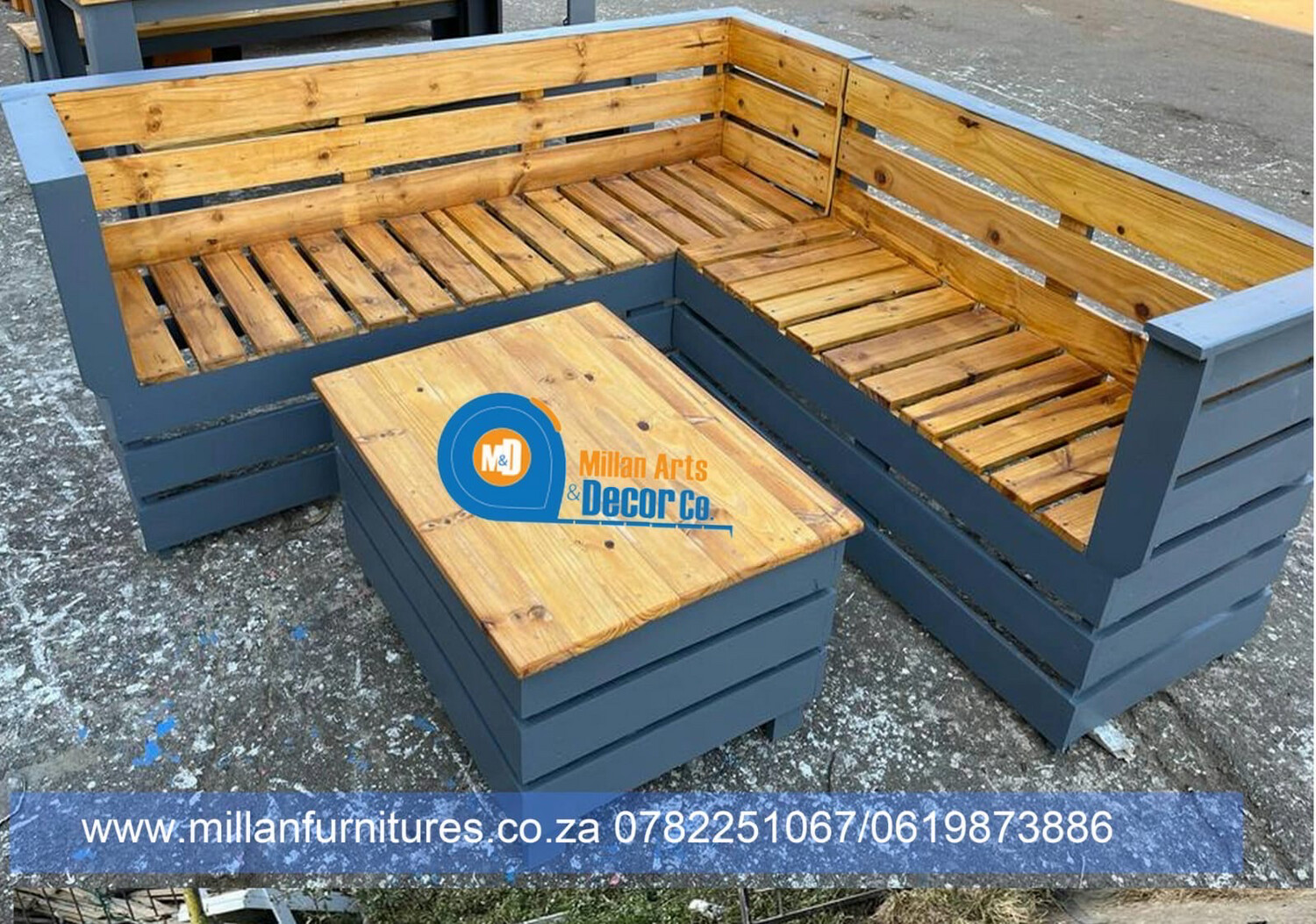 Outdoor l-shaped couch.