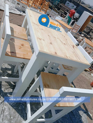 Jumbo-cocktail table &amp; 6 stools