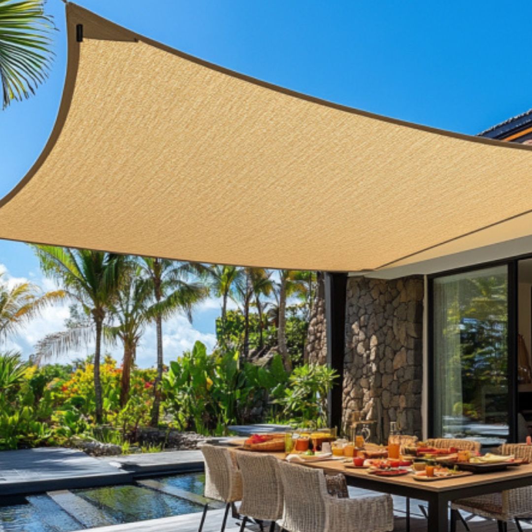 Voile ombrage "Premium" 4x4 - 220g/m² Sable