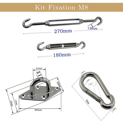 KIT DE FIXATION EN INOX 304 8mm