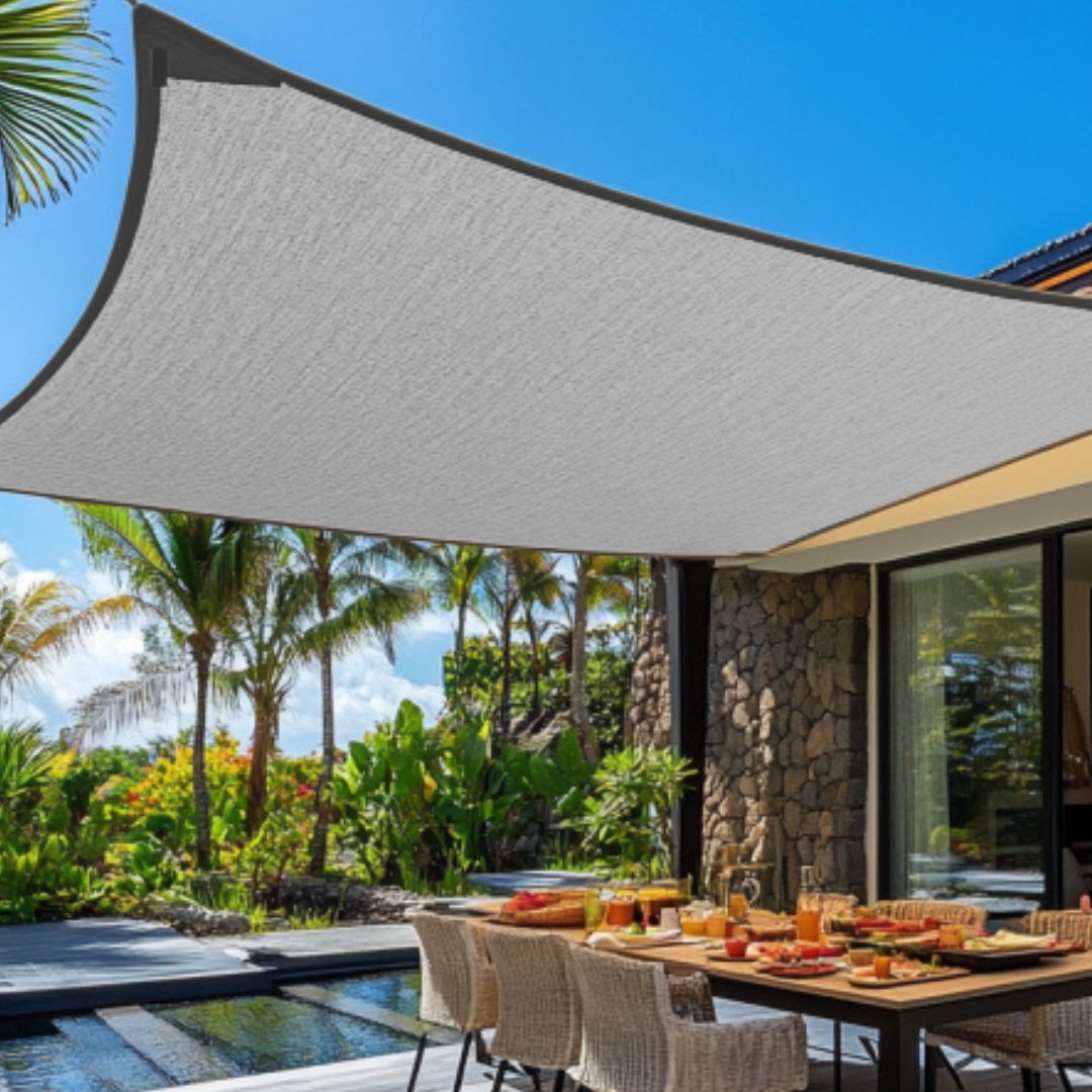 Voile ombrage "Premium" 3x3 - 220g/m² Gris - Offre Spéciale