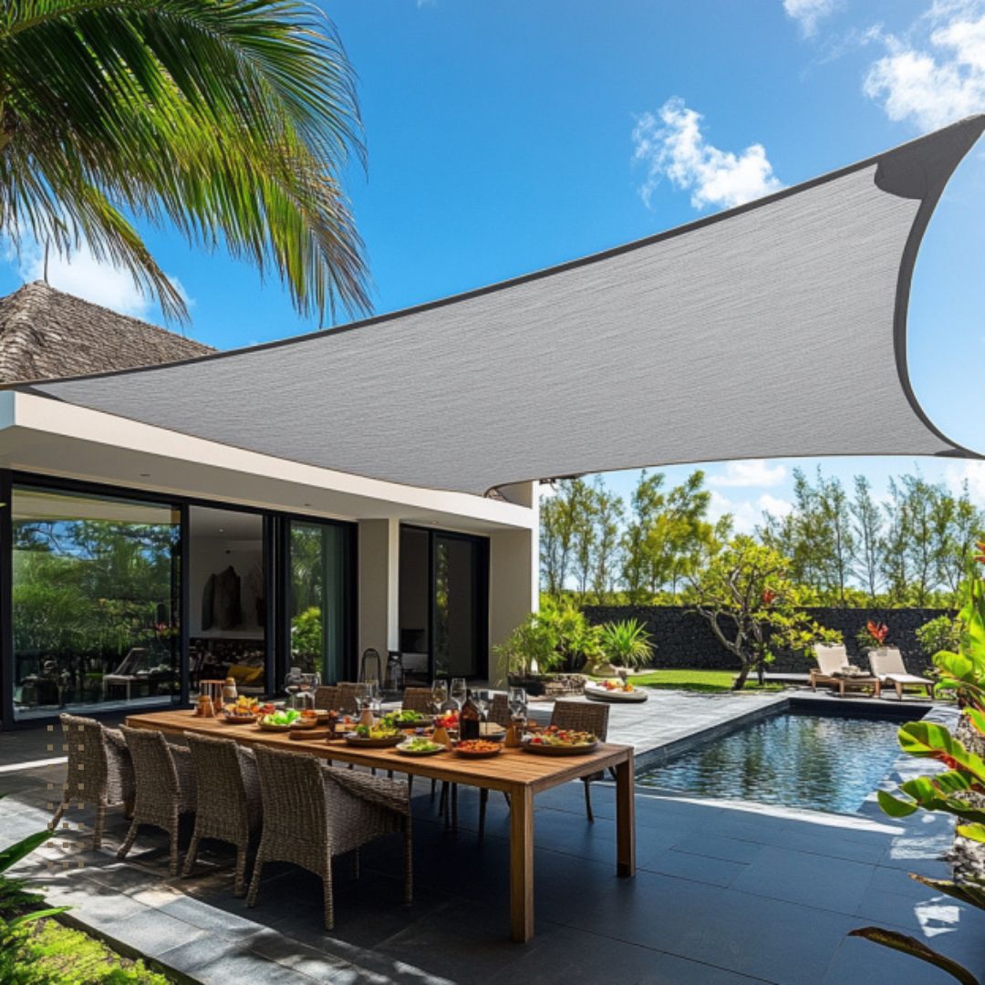 Voile ombrage "Excellence" 4x2 - 320g/m² - Gris