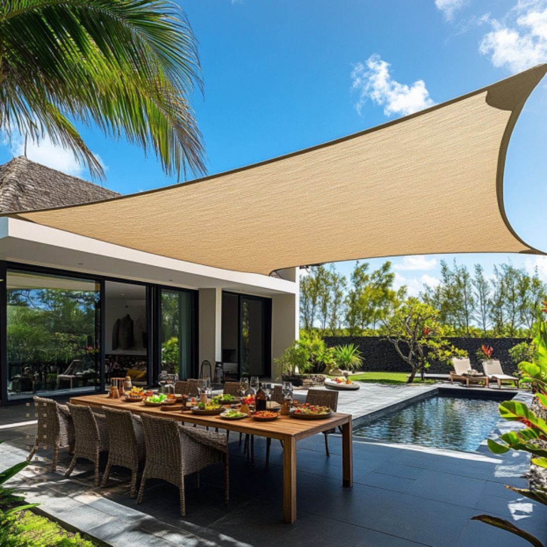 Voile ombrage "Excellence" 5x3 - 320g/m² Sable "Offre Spéciale"