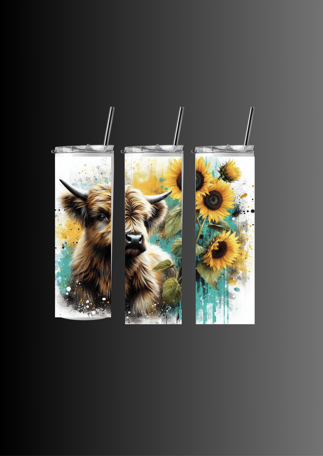 Sunflower cow tumbler
