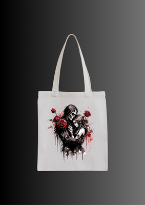 Gothic death embrace textil bag