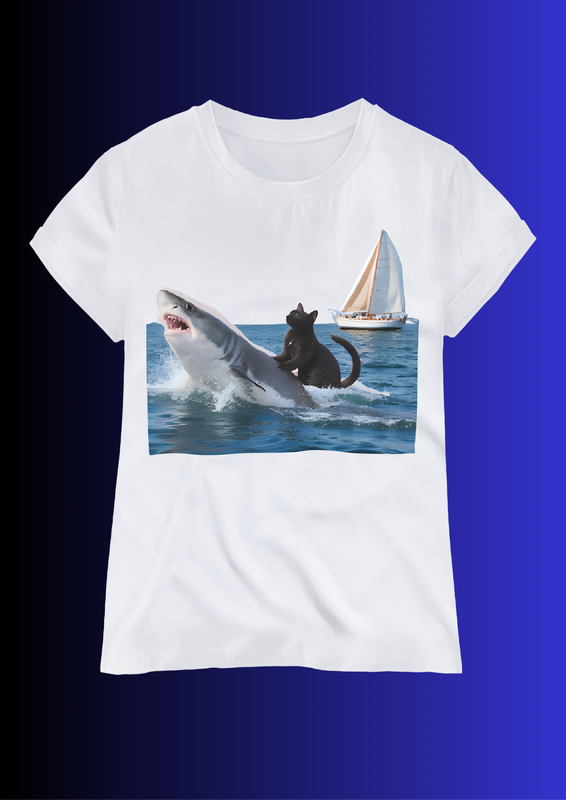 Shark and Cat T-shirt